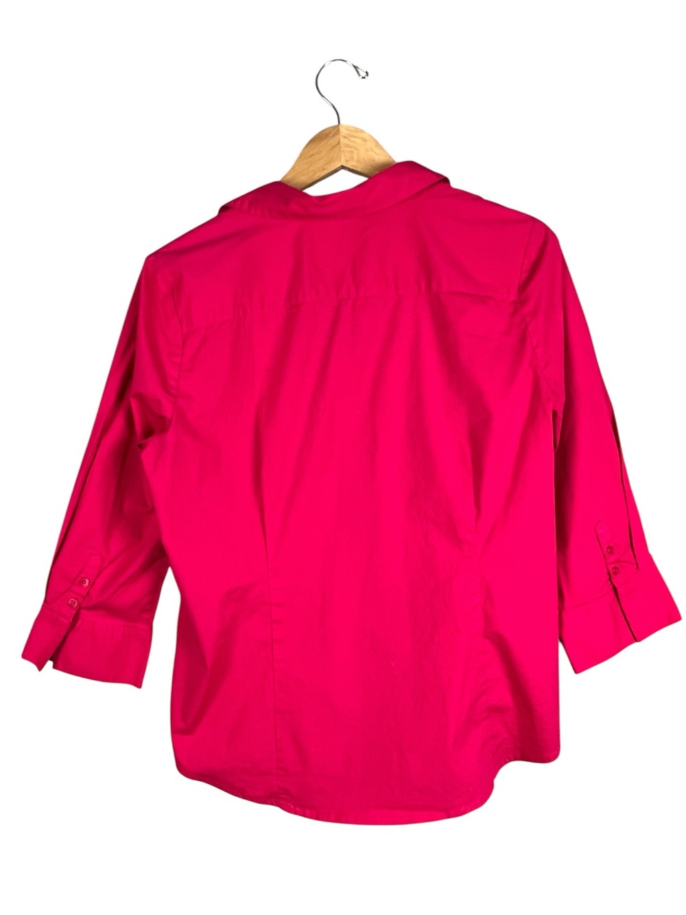 Solid Pink Button Blouse Size L - Picture 2 of 3